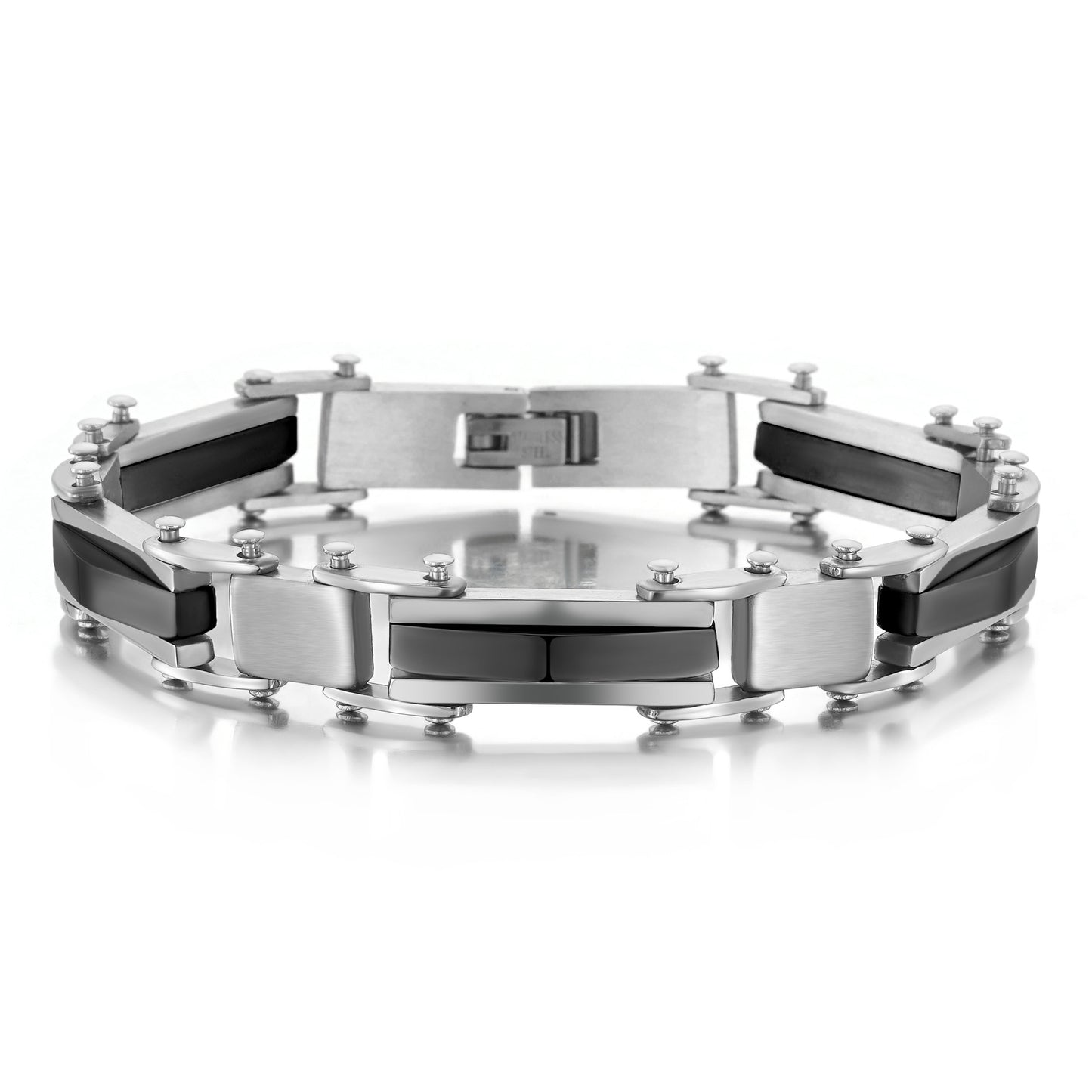 Men's 304 Stainless Steel Wristband In Steel Color With PVD Coated Finish