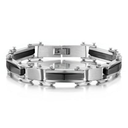 Men's 304 Stainless Steel Wristband In Steel Color With PVD Coated Finish