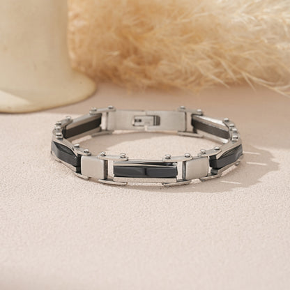 Men's 304 Stainless Steel Wristband In Steel Color With PVD Coated Finish