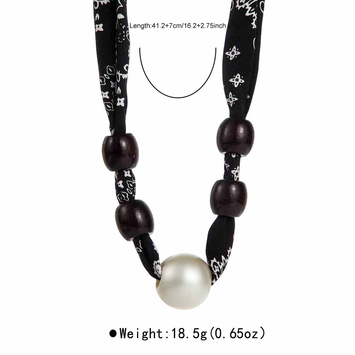 Leopard Print Sweater Chain Necklace For Maillard Style In Black