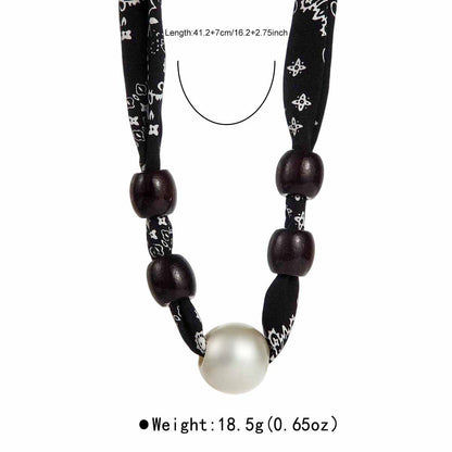 Leopard Print Sweater Chain Necklace For Maillard Style In Black