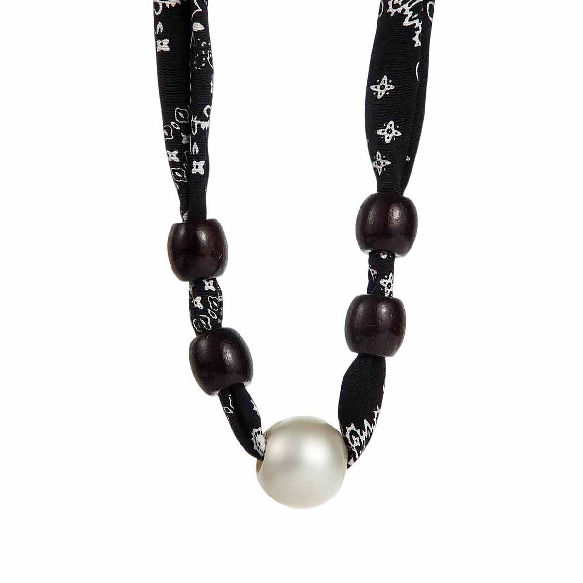 Leopard Print Sweater Chain Necklace For Maillard Style In Black