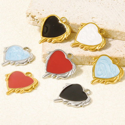 Heart Shape Pendant For Women Featuring Enamel Craft In Elegant Design