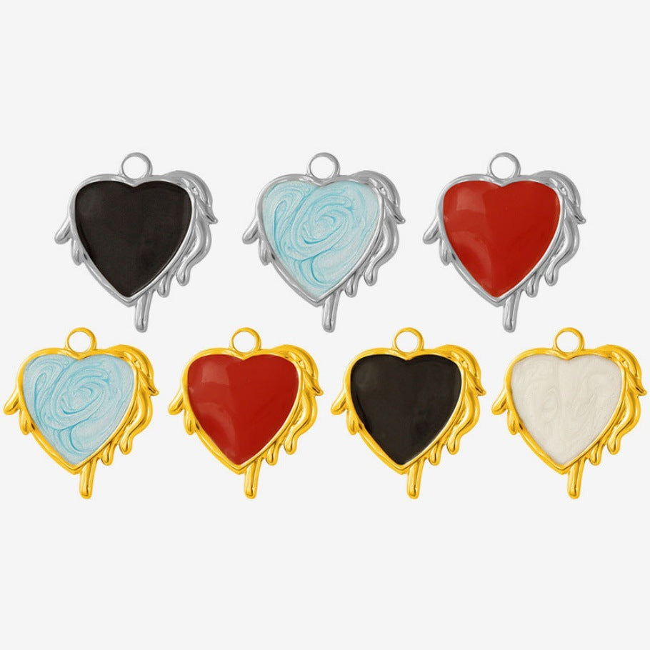 Heart Shape Pendant For Women Featuring Enamel Craft In Elegant Design