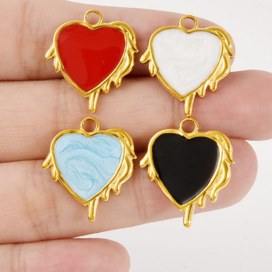 Heart Shape Pendant For Women Featuring Enamel Craft In Elegant Design