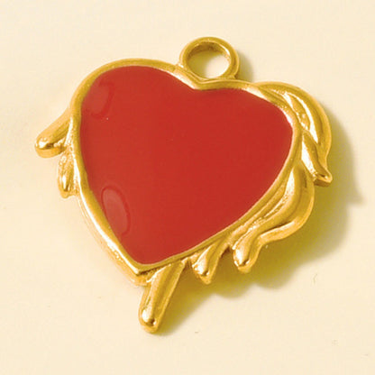 Heart Shape Pendant For Women Featuring Enamel Craft In Elegant Design