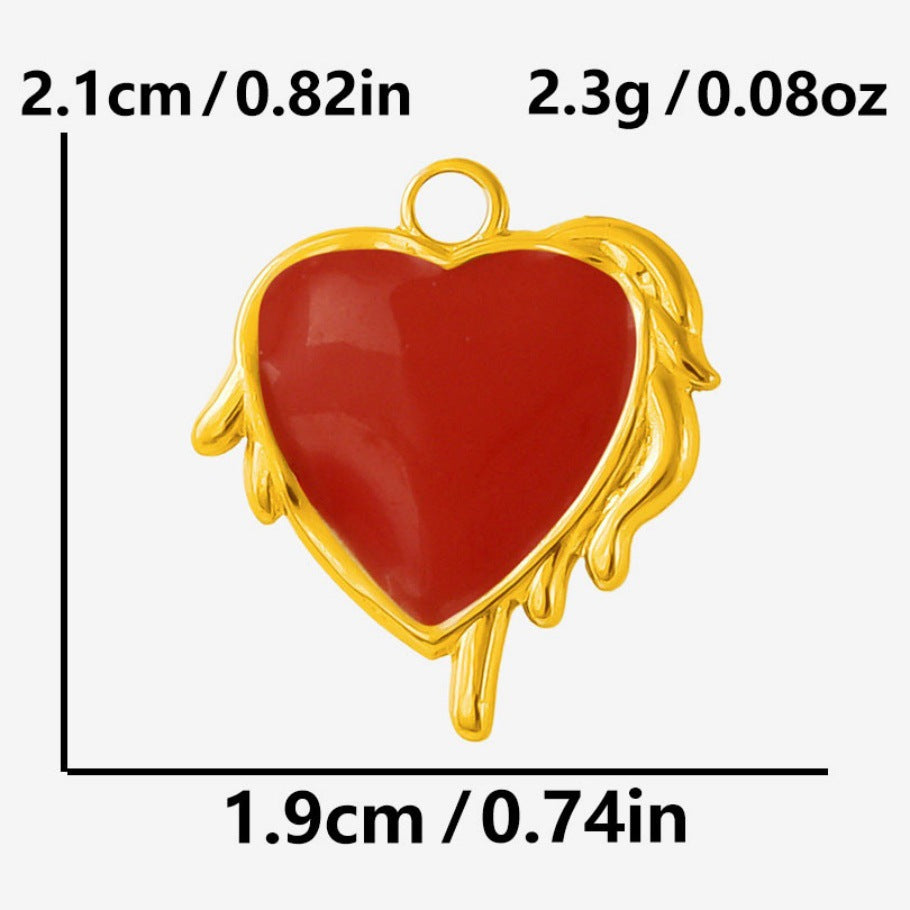 Heart Shape Pendant For Women Featuring Enamel Craft In Elegant Design