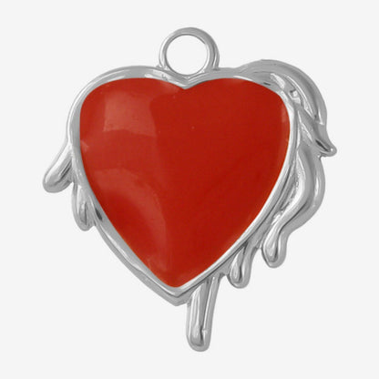 Heart Shape Pendant For Women Featuring Enamel Craft In Elegant Design