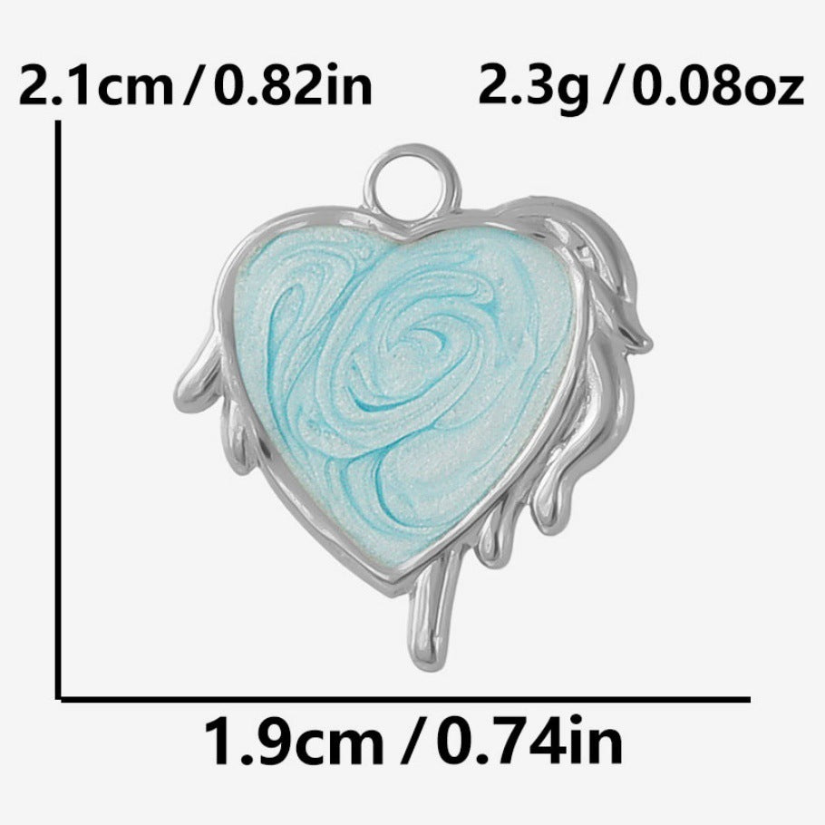 Heart Shape Pendant For Women Featuring Enamel Craft In Elegant Design