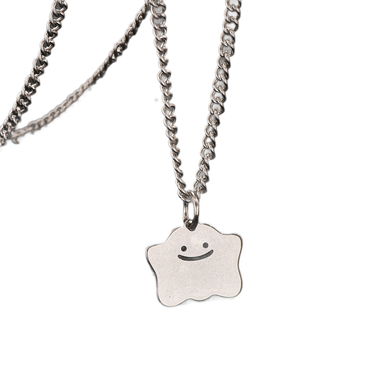 Smiley Face Necklace For Everyday Wear Featuring Durable Titanium Steel Material