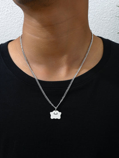 Smiley Face Necklace For Everyday Wear Featuring Durable Titanium Steel Material