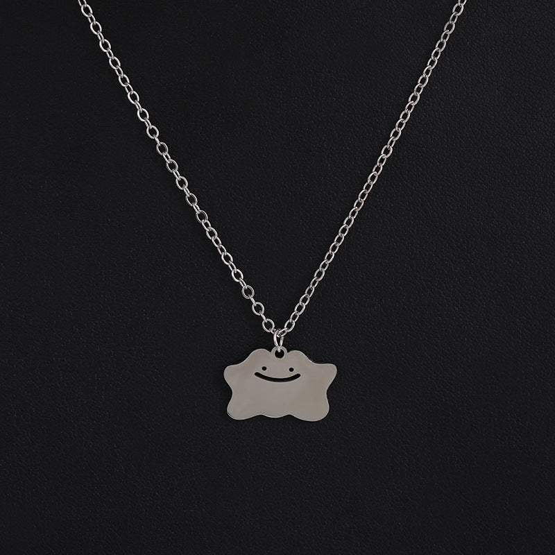 Smiley Face Necklace For Everyday Wear Featuring Durable Titanium Steel Material