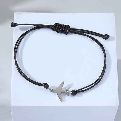 Black Airplane Bracelet Featuring Intricate Weave Craftsmanship