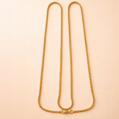 For Necklace In Golden Iron Featuring A Durable Box Chain Design