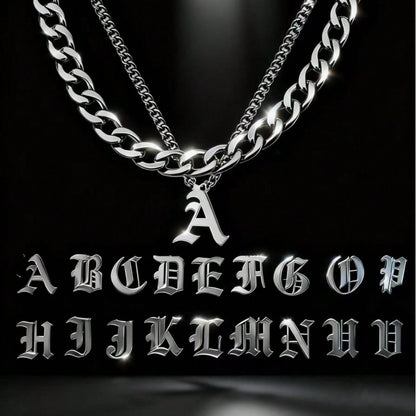 Hip-Hop Jewelry Set Featuring Letter Pattern For Stylish Urban Look