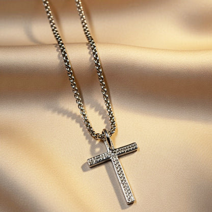 Hip-Hop Style Cross Necklace In Rose Gold, Perfect For Everyday Wear