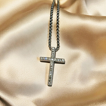 Hip-Hop Style Cross Necklace In Rose Gold, Perfect For Everyday Wear