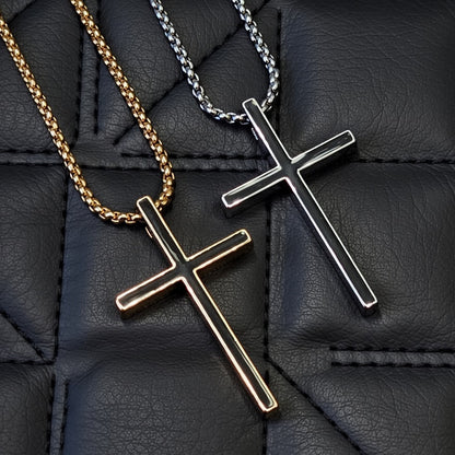 Silver Cross Necklace For Men And Women, Made Of Durable 304 Stainless Steel