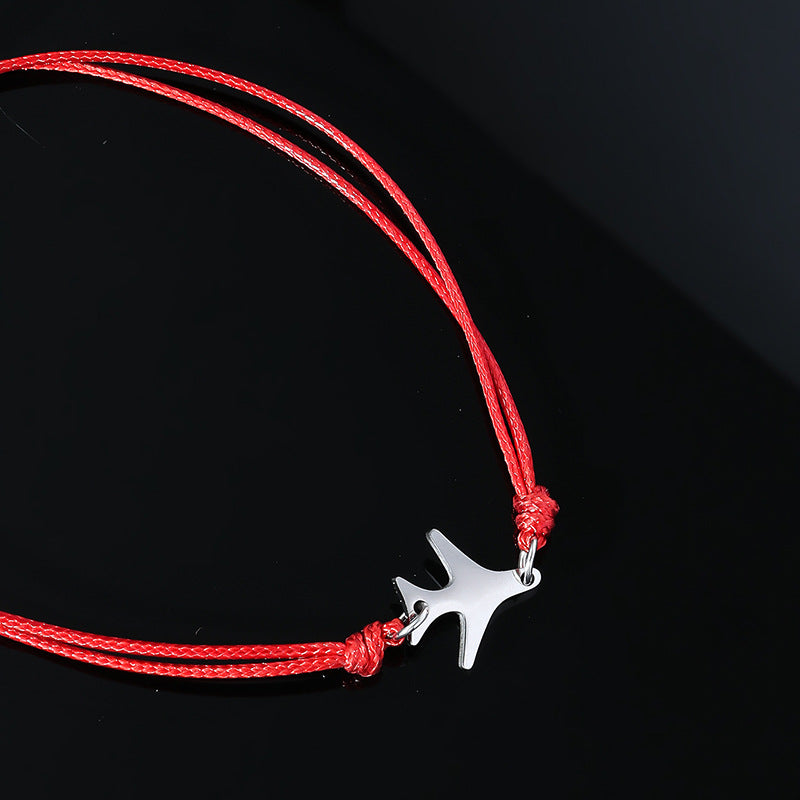 Black Airplane Bracelet Featuring Intricate Weave Craftsmanship