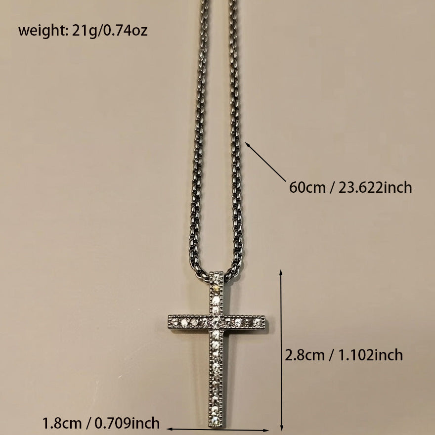 Hip-Hop Style Cross Necklace In Rose Gold, Perfect For Everyday Wear