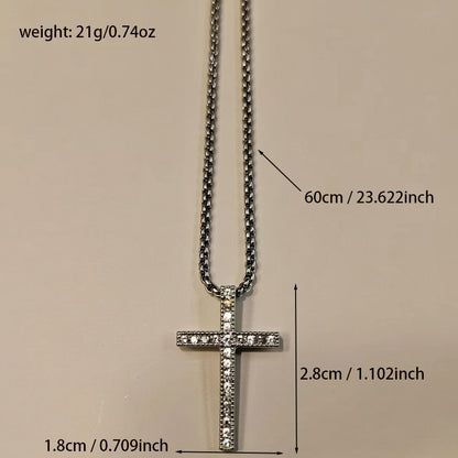 Hip-Hop Style Cross Necklace In Rose Gold, Perfect For Everyday Wear