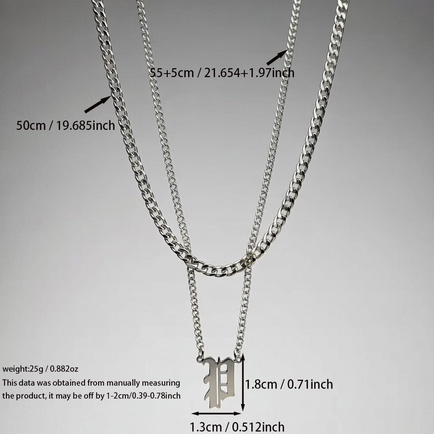Hip-Hop Jewelry Set Featuring Letter Pattern For Stylish Urban Look