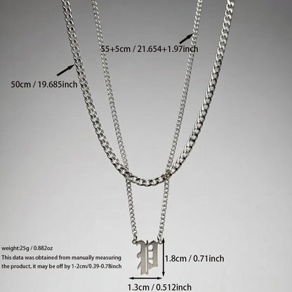 Hip-Hop Jewelry Set Featuring Letter Pattern For Stylish Urban Look