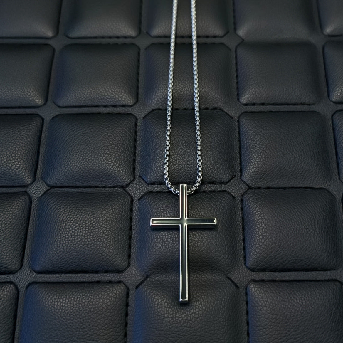 Silver Cross Necklace For Men And Women, Made Of Durable 304 Stainless Steel