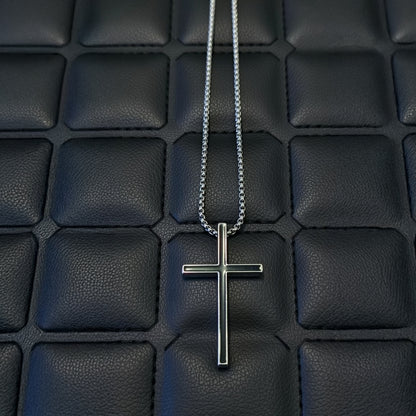 Silver Cross Necklace For Men And Women, Made Of Durable 304 Stainless Steel