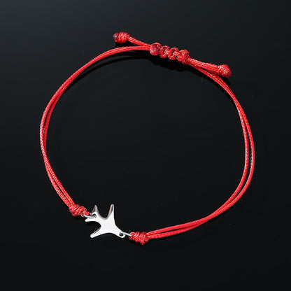 Black Airplane Bracelet Featuring Intricate Weave Craftsmanship
