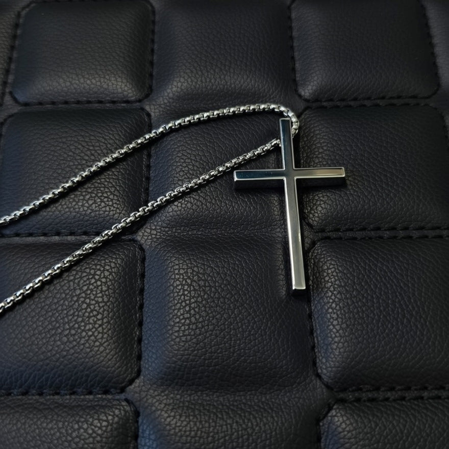 Silver Cross Necklace For Men And Women, Made Of Durable 304 Stainless Steel
