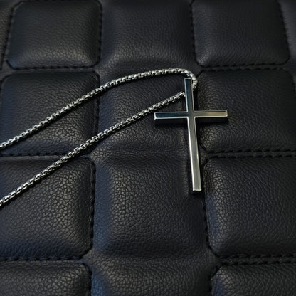 Silver Cross Necklace For Men And Women, Made Of Durable 304 Stainless Steel