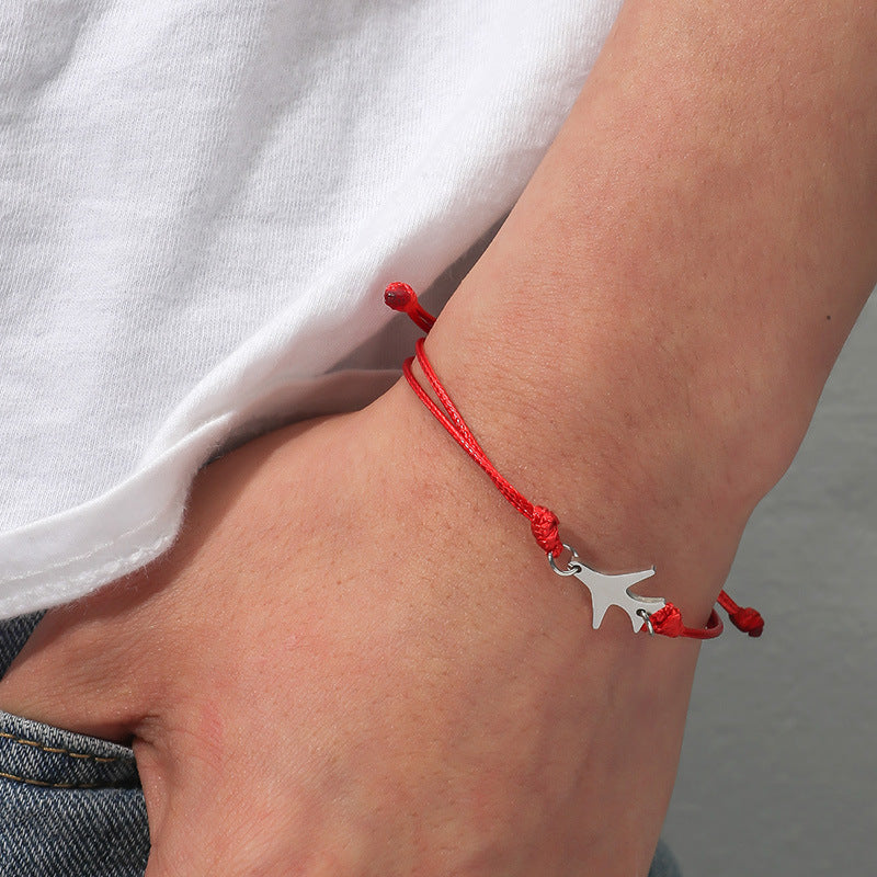 Black Airplane Bracelet Featuring Intricate Weave Craftsmanship