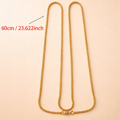 For Necklace In Golden Iron Featuring A Durable Box Chain Design