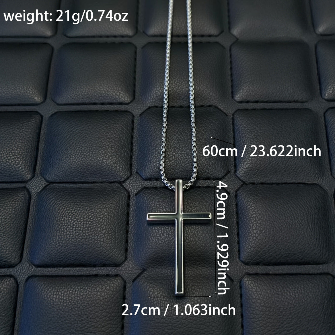 Silver Cross Necklace For Men And Women, Made Of Durable 304 Stainless Steel
