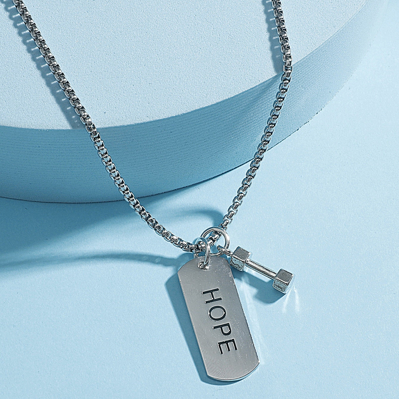 For Men’s Necklace In Silver Zinc Alloy, 1 Piece Stylish Accessory