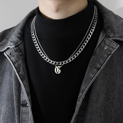 Hip-Hop Jewelry Set Featuring Letter Pattern For Stylish Urban Look
