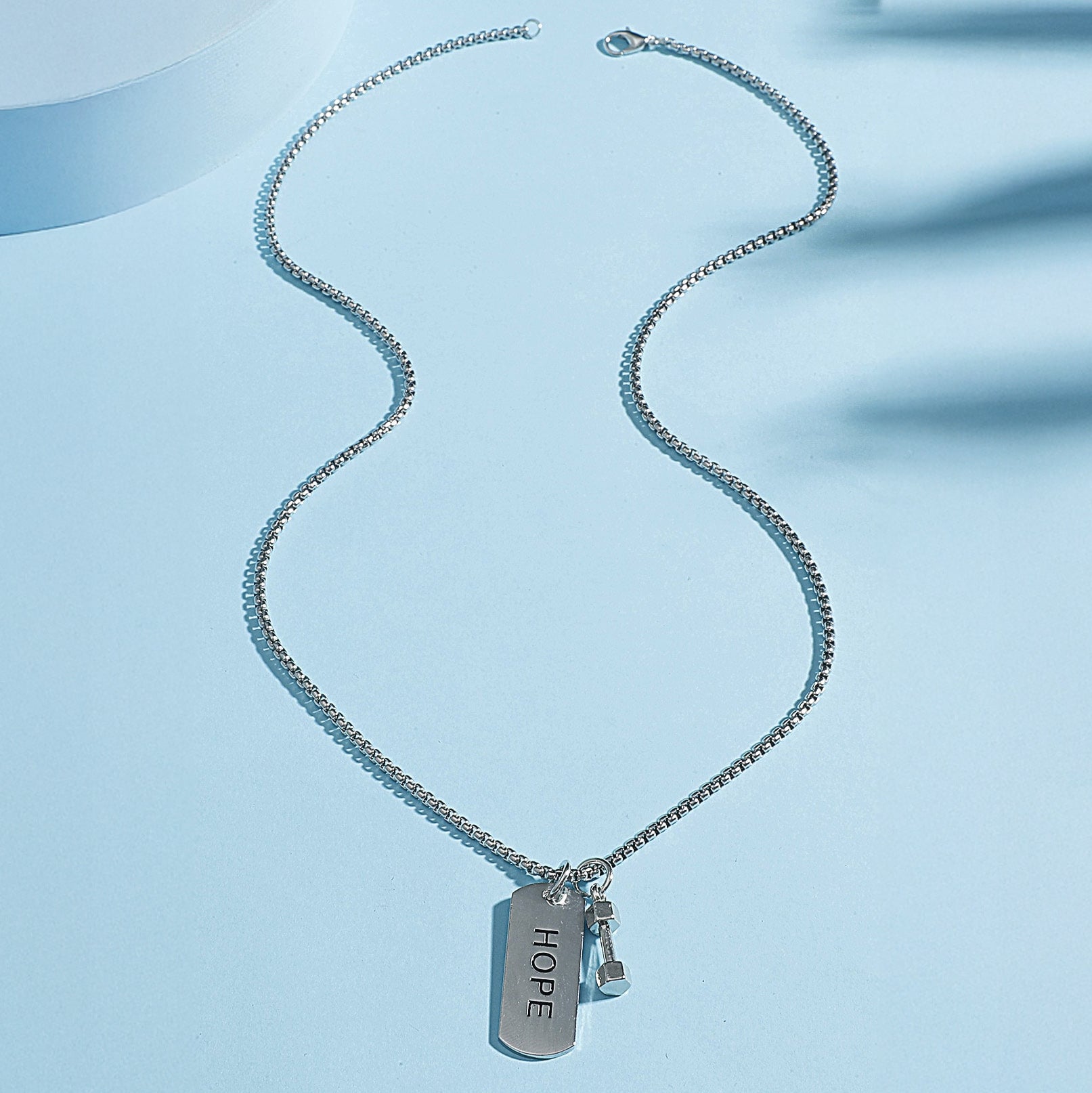 For Men’s Necklace In Silver Zinc Alloy, 1 Piece Stylish Accessory