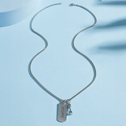 For Men’s Necklace In Silver Zinc Alloy, 1 Piece Stylish Accessory