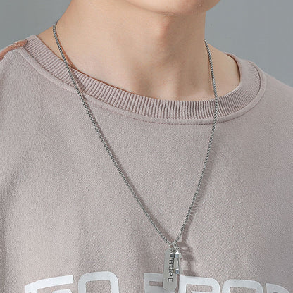 For Men’s Necklace In Silver Zinc Alloy, 1 Piece Stylish Accessory