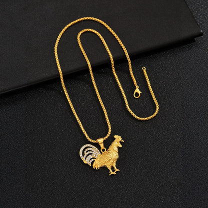 Golden Hip-Hop Animal Pendant For Stylish Looks Made With Durable Alloy Material