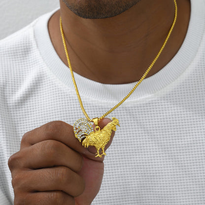 Golden Hip-Hop Animal Pendant For Stylish Looks Made With Durable Alloy Material