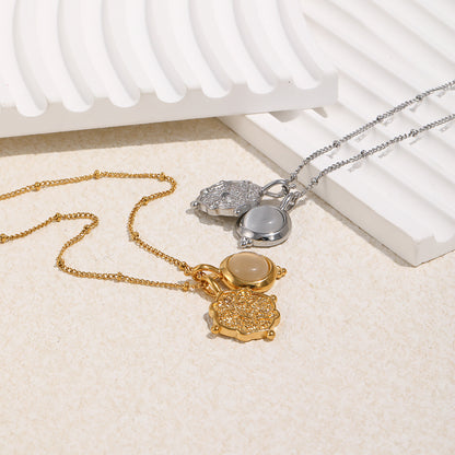 For Pendant Necklace In 18K Real Gold Plated Featuring Elegant Golden Finish