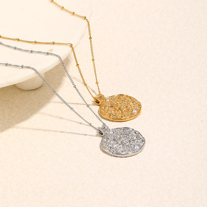 Sun Necklace For Women In 304 Stainless Steel Featuring 18K Real Gold Plated Finish, Available In Golden