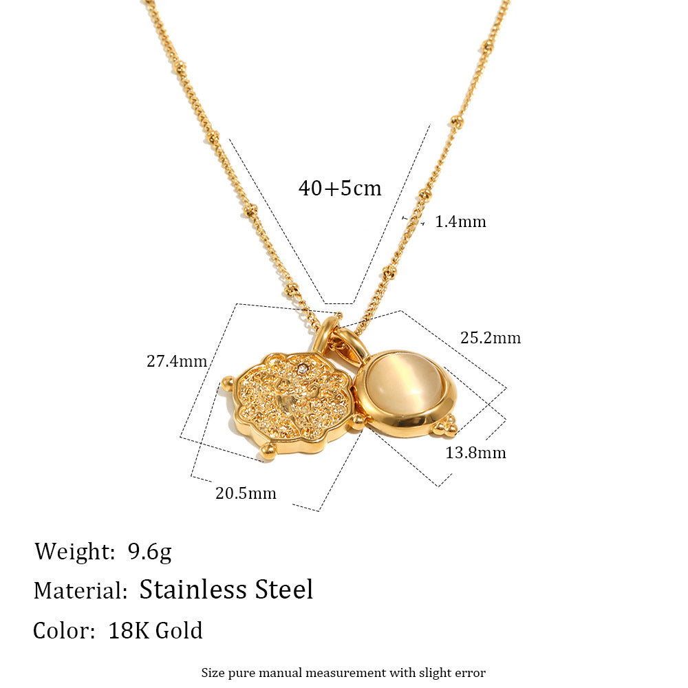 For Pendant Necklace In 18K Real Gold Plated Featuring Elegant Golden Finish