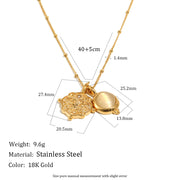 White Jade Pendant Necklace - Gold