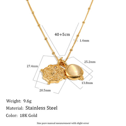 For Pendant Necklace In 18K Real Gold Plated Featuring Elegant Golden Finish