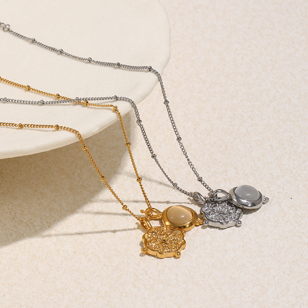 For Pendant Necklace In 18K Real Gold Plated Featuring Elegant Golden Finish
