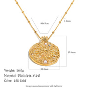 Sun Expression Pendant Necklace - Gold