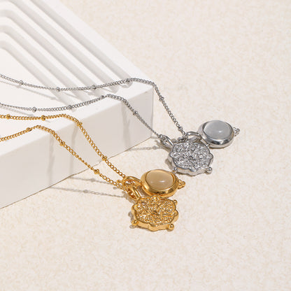For Pendant Necklace In 18K Real Gold Plated Featuring Elegant Golden Finish